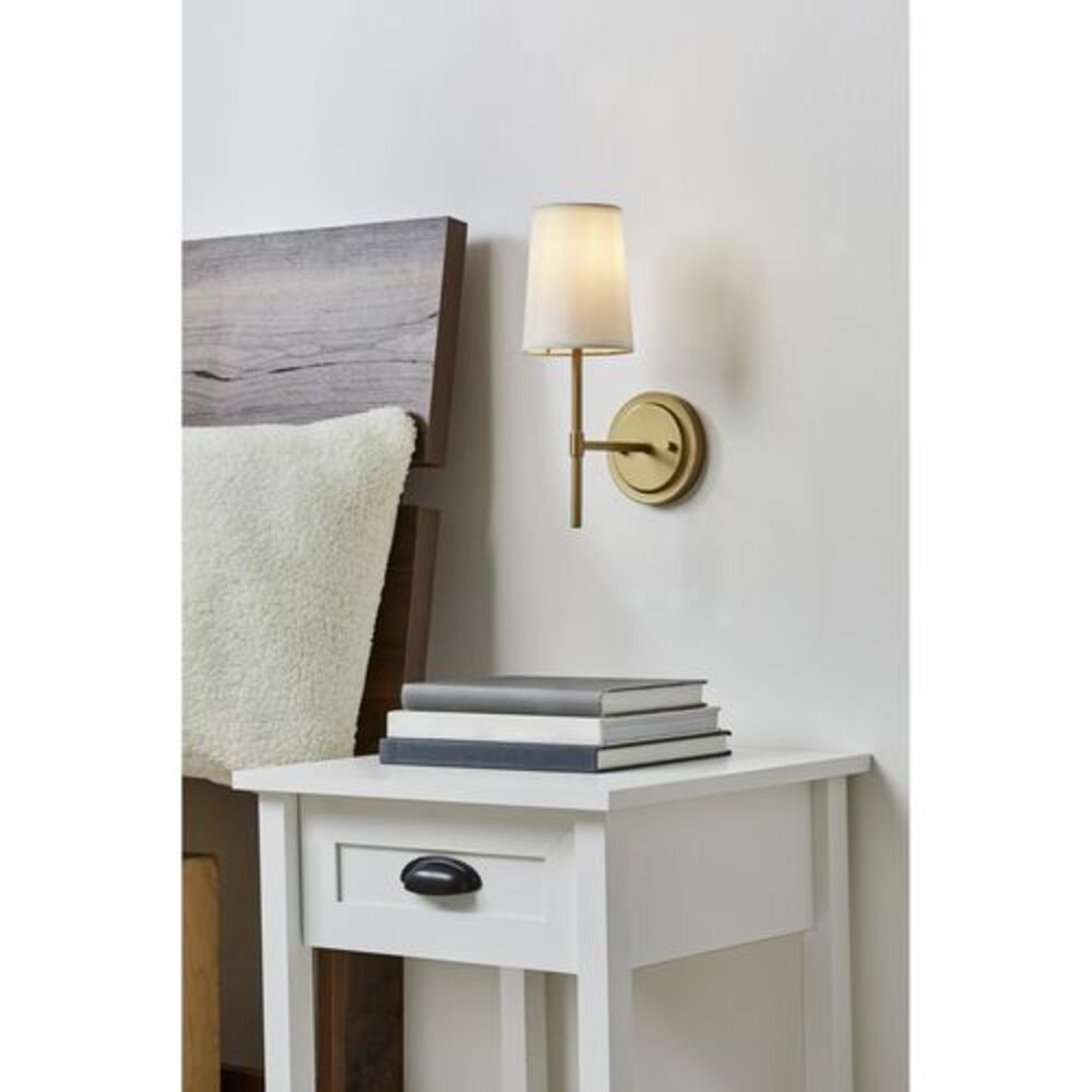 Better Homes & Gardens Meadowood Light Wall Sconce‎ Burnished Brass Finish Shade